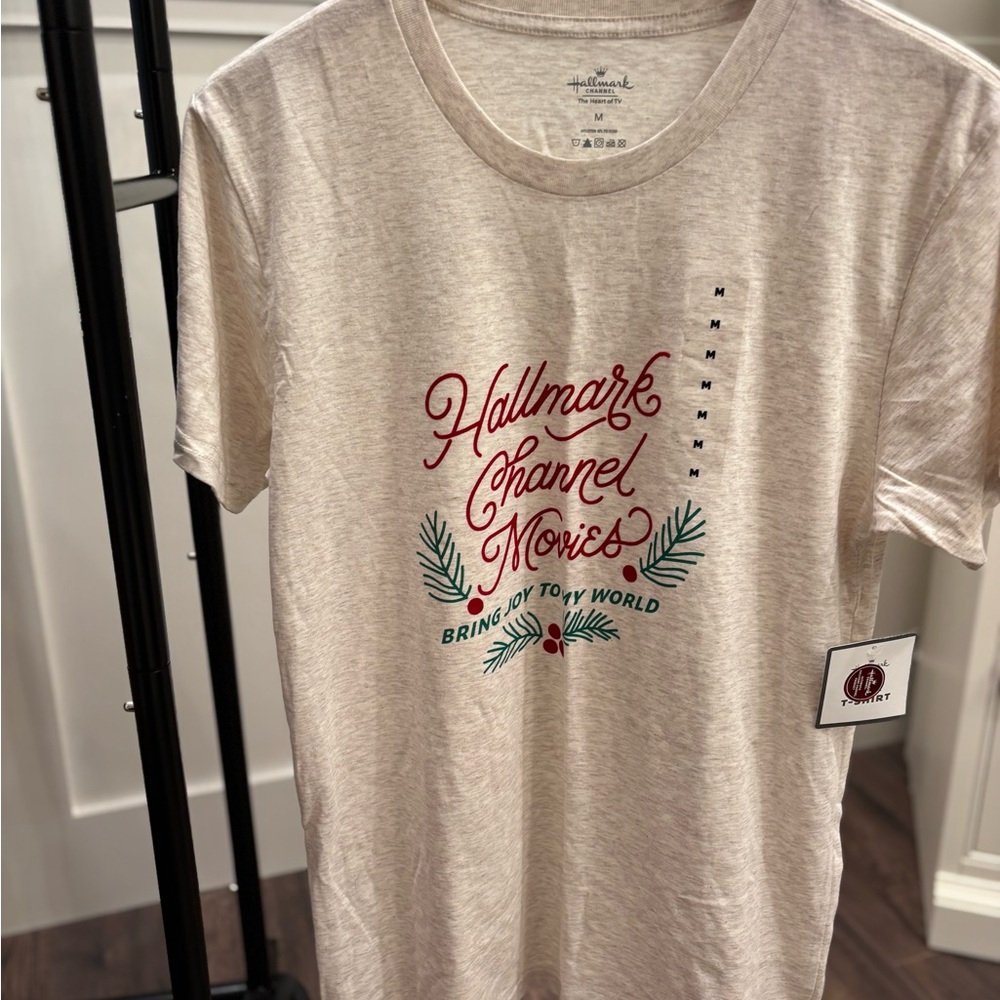 Hallmark Cream T-Shirt with Red and Green Design